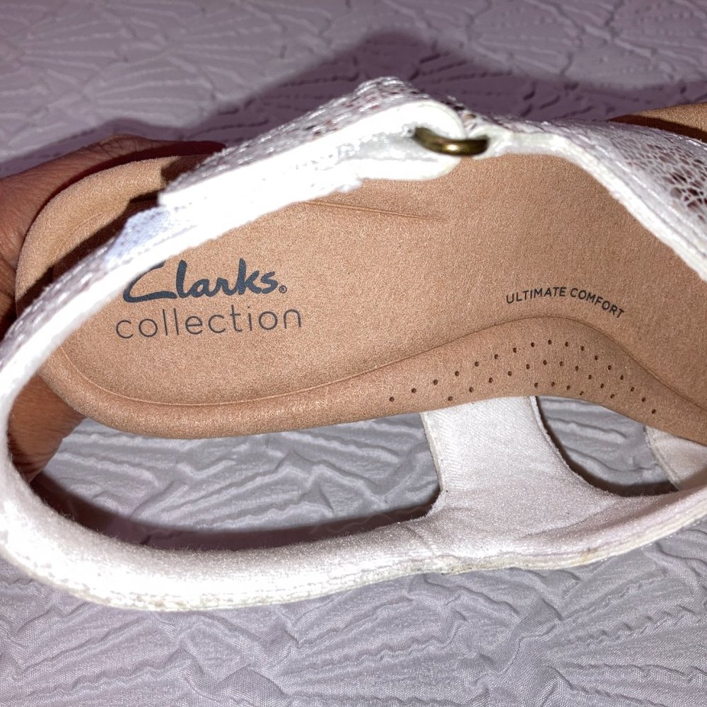Clark's Collection Sandal Size 9 Ultimate Comfort Rose Erin Wedge Festival Party - Picture 3 of 15